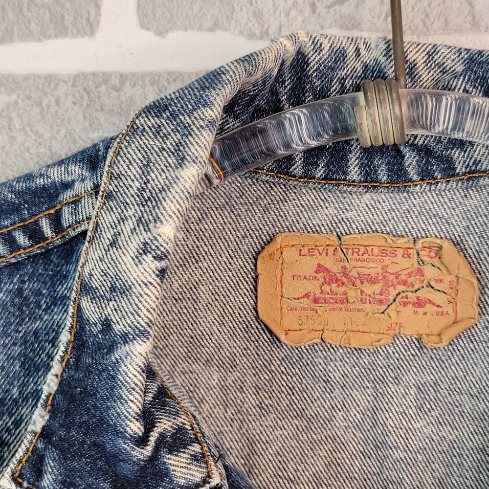 Levi's Type 3 Acid Stone Washed Vintage 90's Denim Jean Jacket Men's Size L - Picture 7 of 15